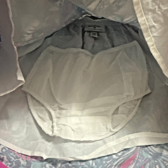 Lilly Pulitzer X Target Infant Size 12M Blue Multi Shell Dress Pom Trim Tropical - Picture 5 of 12